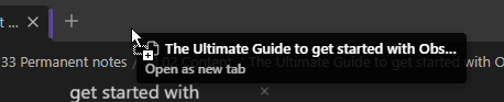 Dragging and dropping notes to create new tabs