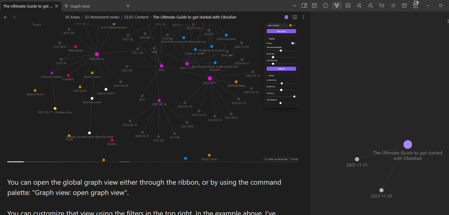 The Local Graph view