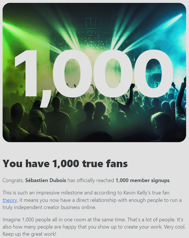 A thousand true fans